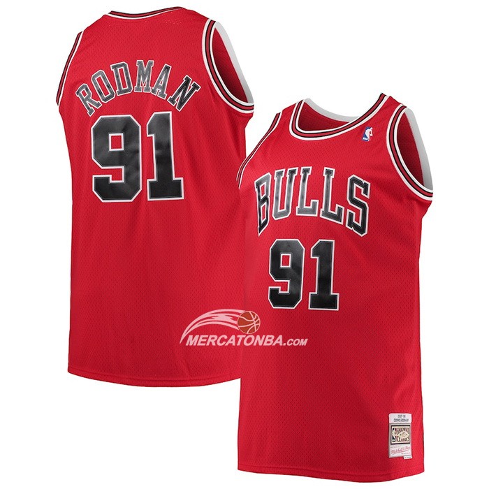 Maglia Chicago Bulls Dennis Rodman Mitchell & Ness 1997-98 Rosso